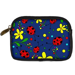 Ladybugs - Blue Digital Camera Cases by Valentinaart