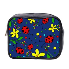 Ladybugs - Blue Mini Toiletries Bag 2-side by Valentinaart