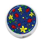 Ladybugs - blue 4-Port USB Hub (One Side) Front