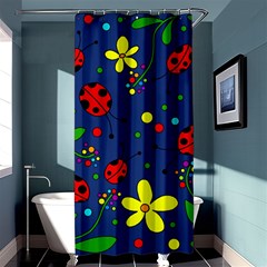 Ladybugs - Blue Shower Curtain 36  X 72  (stall)  by Valentinaart