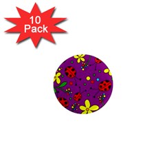 Ladybugs - Purple 1  Mini Magnet (10 Pack)  by Valentinaart