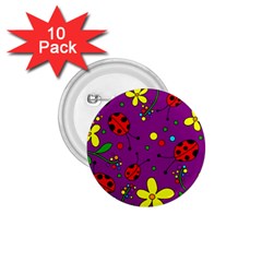 Ladybugs - Purple 1 75  Buttons (10 Pack) by Valentinaart