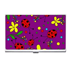 Ladybugs - Purple Business Card Holders by Valentinaart