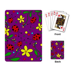 Ladybugs - Purple Playing Card by Valentinaart