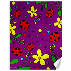 Ladybugs - Purple Canvas 36  X 48   by Valentinaart