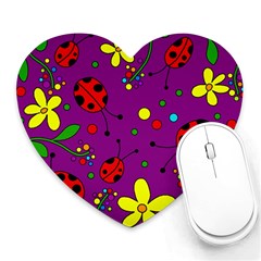 Ladybugs - Purple Heart Mousepads by Valentinaart