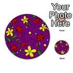 Ladybugs - purple Multi-purpose Cards (Round)  Back 13