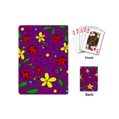 Ladybugs - Purple Playing Cards (mini)  by Valentinaart