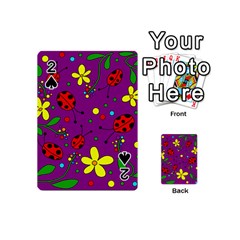 Ladybugs - Purple Playing Cards 54 (mini)  by Valentinaart