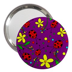 Ladybugs - Purple 3  Handbag Mirrors by Valentinaart