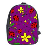 Ladybugs - purple School Bags (XL)  Front