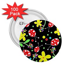 Flowers And Ladybugs 2 25  Buttons (100 Pack)  by Valentinaart