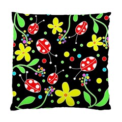 Flowers And Ladybugs Standard Cushion Case (one Side) by Valentinaart