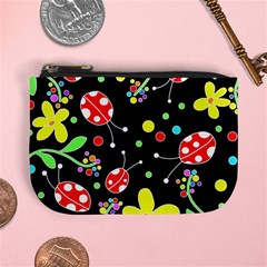 Flowers And Ladybugs Mini Coin Purses by Valentinaart