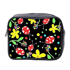 Flowers And Ladybugs Mini Toiletries Bag 2-side by Valentinaart