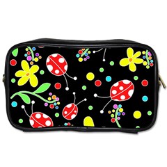 Flowers And Ladybugs Toiletries Bags 2-side by Valentinaart