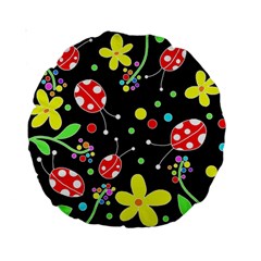 Flowers And Ladybugs Standard 15  Premium Round Cushions by Valentinaart