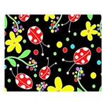 Flowers and ladybugs Double Sided Flano Blanket (Large)  80 x60  Blanket Front