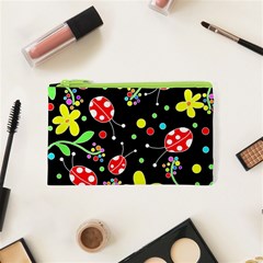 Flowers And Ladybugs Cosmetic Bag (xs) by Valentinaart