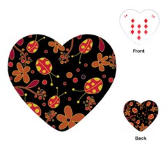 Flowers And Ladybugs 2 Playing Cards (heart) 