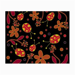 Flowers And Ladybugs 2 Small Glasses Cloth (2-side) by Valentinaart