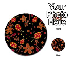 Flowers And Ladybugs 2 Multi-purpose Cards (round)  by Valentinaart