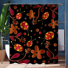 Flowers And Ladybugs 2 Shower Curtain 60  X 72  (medium)  by Valentinaart