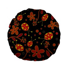 Flowers And Ladybugs 2 Standard 15  Premium Flano Round Cushions by Valentinaart