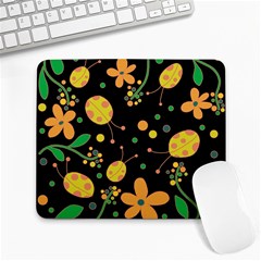 Ladybugs And Flowers 3 Large Mousepads by Valentinaart