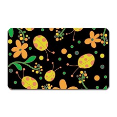 Ladybugs And Flowers 3 Magnet (rectangular) by Valentinaart