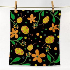 Ladybugs And Flowers 3 Face Towel by Valentinaart