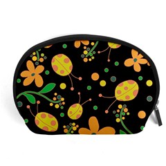 Ladybugs And Flowers 3 Accessory Pouches (large)  by Valentinaart