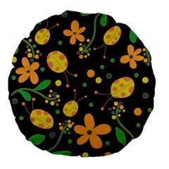 Ladybugs And Flowers 3 Large 18  Premium Flano Round Cushions by Valentinaart