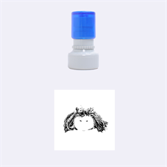 Angry Girl Doll Rubber Round Stamps (small) by dflcprints