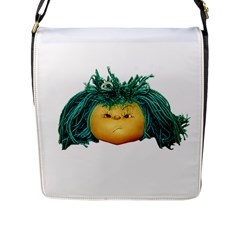 Angry Girl Doll Flap Messenger Bag (l)  by dflcprints