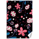 Pink ladybugs and flowers  Canvas 12  x 18   11.88 x17.36  Canvas - 1