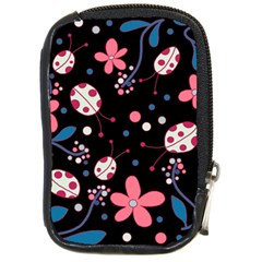 Pink ladybugs and flowers  Compact Camera Cases