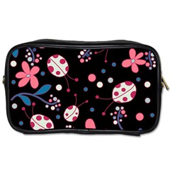 Pink ladybugs and flowers  Toiletries Bags