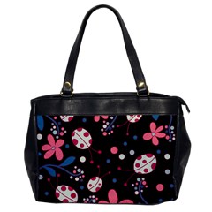 Pink ladybugs and flowers  Office Handbags