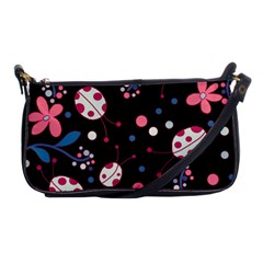 Pink ladybugs and flowers  Shoulder Clutch Bags