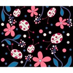 Pink ladybugs and flowers  Deluxe Canvas 14  x 11  14  x 11  x 1.5  Stretched Canvas