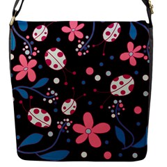 Pink ladybugs and flowers  Flap Messenger Bag (S)