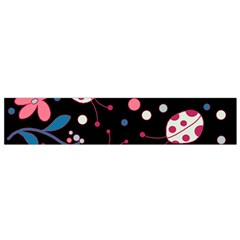 Pink ladybugs and flowers  Flano Scarf (Small)