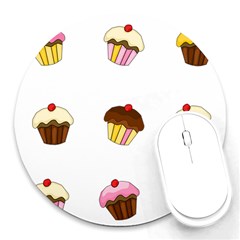 Colorful Cupcakes  Round Mousepads by Valentinaart