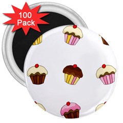 Colorful Cupcakes  3  Magnets (100 Pack) by Valentinaart