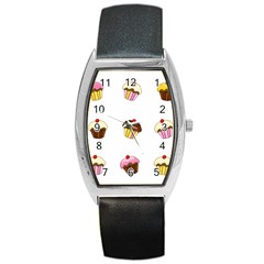 Colorful Cupcakes  Barrel Style Metal Watch by Valentinaart