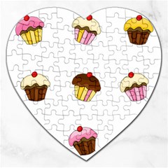 Colorful Cupcakes  Jigsaw Puzzle (heart) by Valentinaart