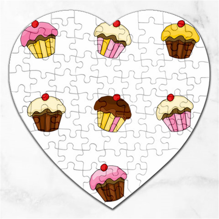 Colorful cupcakes  Jigsaw Puzzle (Heart)