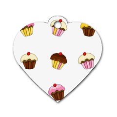 Colorful Cupcakes  Dog Tag Heart (two Sides) by Valentinaart