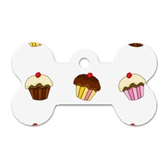 Colorful Cupcakes  Dog Tag Bone (one Side) by Valentinaart